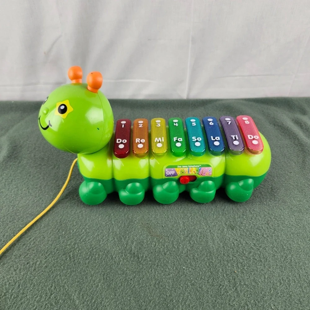VTech Zoo Jamz Toy Caterpillar Xylophone Green 1 1/2 - 4 Years Used Tested Works